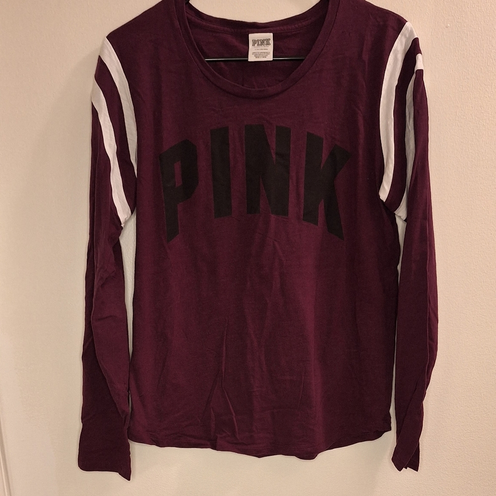 VS Pink Long Sleeve Campus Shirt